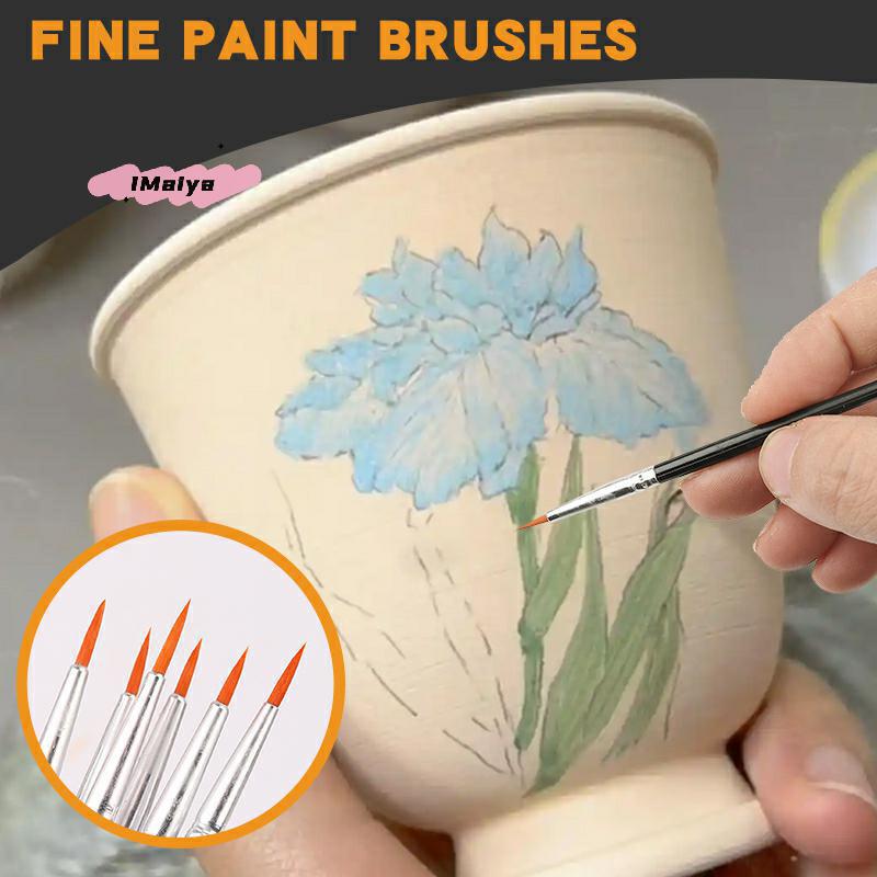 Y-50Pcs Painting Brushes Set Round Flat Hair Nylon for Oil Acrylic Watercolor Art Artists Beginners Students Kids