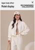 Women's Oreo Fleece Sports Jacket: Double-Sided, Velvet Thickened, Stand Collar, Loose Fit for Autumn/Winter Fitness & Casual Wear.
