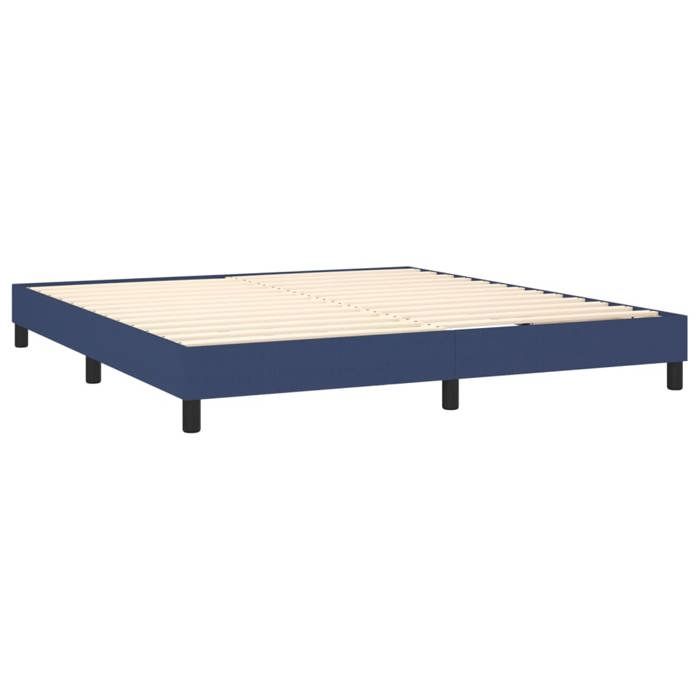 Lit avec matelas - Maison Exclusive - 160x200 cm - Tête de lit réglable - Tissu bleu - 2 places