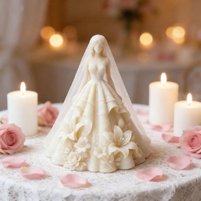 Romance Wedding Themed Silicone Candle Mould for Handmade Crafting Allowing Creation to Enhances Ambiances at Event