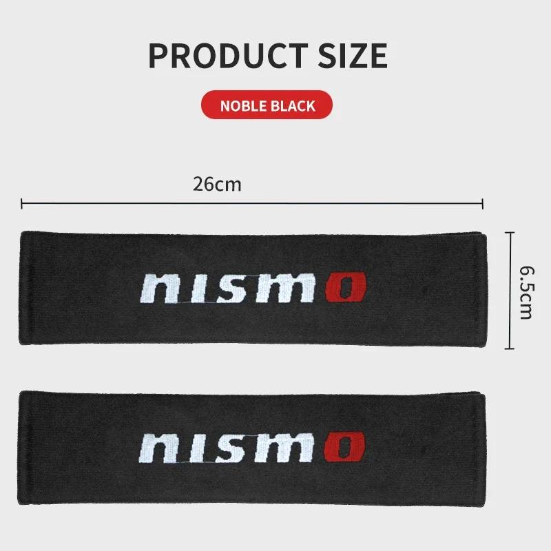 2pcs Car Shoulder Strap Covers Shoulder Protector Pad For Nissan Nismo Logo Tiida Teana Qashqai Juke X trail Note Almera Skyline