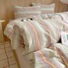 Nordic Sling Cotton Pink Stripes Duvet Cover 150x200 Size Girl's Room Housse Skin Friendly Breathable Comforter Sets