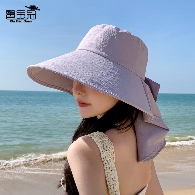 Sommer-Sonnenhut modisch vielseitig Schal mit Krempe Schleife Fischerhut Outdoor Radfahren Bergsteigen Sonnenhut