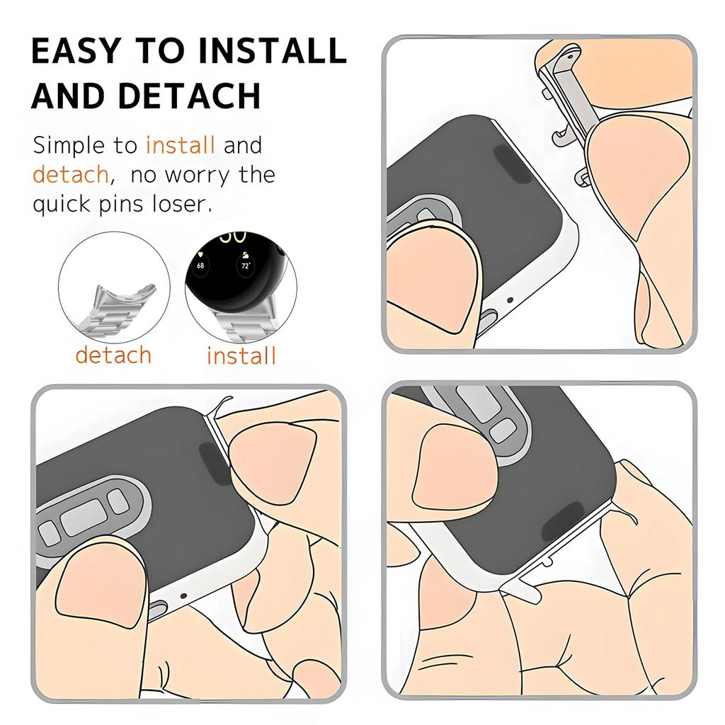 2pcs Watch Strap Connector Adapter For Google Pixel Watch 3 41mm 45mm Accessories Metal Smartwatch Adapters Replacement