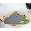 1 Pcs Cloud Shape Fiber Wall Mirror with Acrylic Golden Aesthetic Frame with Hook for Hanging On Walls