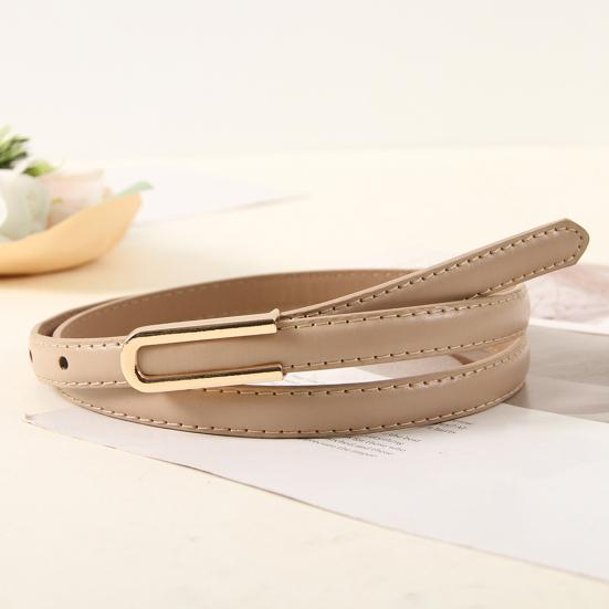 Ceinture Femme en Cuir Synthétique Boucle en U Ceinture de Taille Réglable Couleur Unie Robe Chemise Hauts Ceinture de Taille Accessoire Vêtement