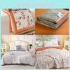 Summer Airy Lightweight Flower Printing Duvet With Quilting For Student Bedroom