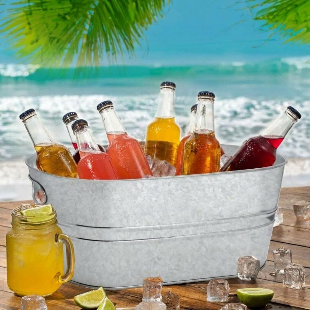 Metal Ice Bucket Large Capacity Beverage Tub High Quality Drink Bucket  Parties