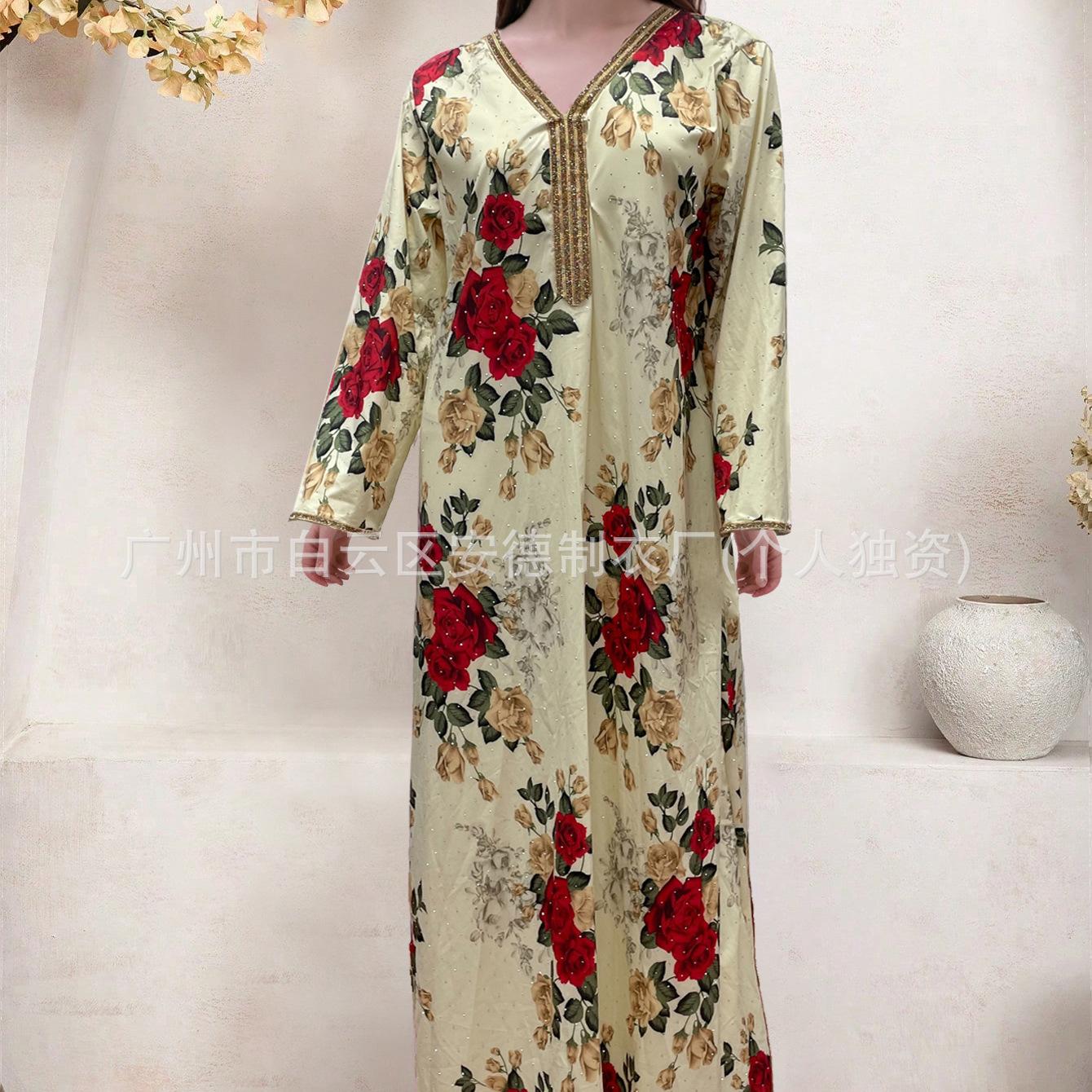

2025 Robe Printed Dress Ribbon Women s Clothing S