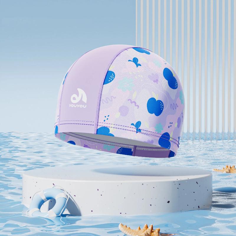 Children Cute Print Swim Cap Soft Breathable Fabric Swimming Hat For Kids Boys Girls Summer Beach Pool Water Park