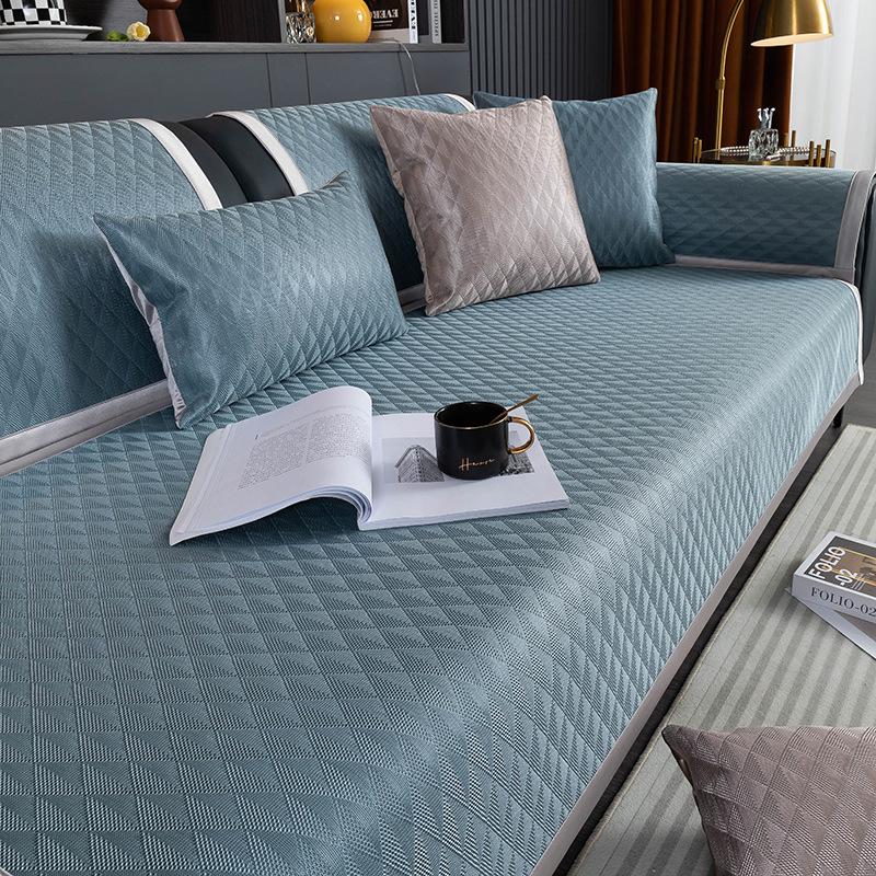 Summer Summer Mat Sofa Cushion Light Luxury and Simplicity Modern Leather Sofa of Solid Wood Full Covered Cloth