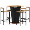 Maison Exclusive - Ensemble de bar jardin 5 pcs noir poly rotin/bois massif acacia