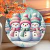 Snowman Metal Sign Wreath Tin Wall Art for Home Bar Farmhouse Decor Iron Round Craft