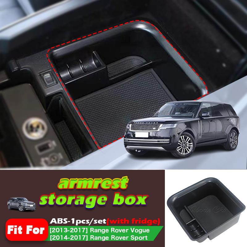 Car Storage Box for Range Rover 2013-2024 Interior Armrest Organizers for Range Rover Sport Vogue Center Console Tidying Tray 13-17 with fridge