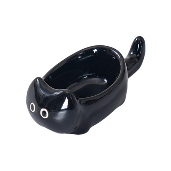 Soy Sauce Dish Cat-Shaped Mini Dipping Bowl Cute Ceramic Plate for Oil Salt Vinegar Sushi Butter Chili Jam Condiments Appetizers