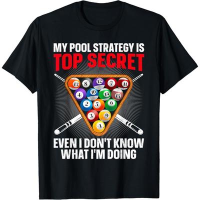 Funny Pool Player Design For Men Women 8 Ball Billiard Lover T-Shirt(1)