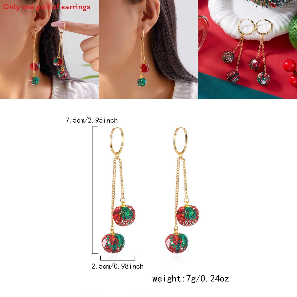 Festive Holiday Earrings With Colorful Wool Balls And Gingerbread Design For Men And Women
