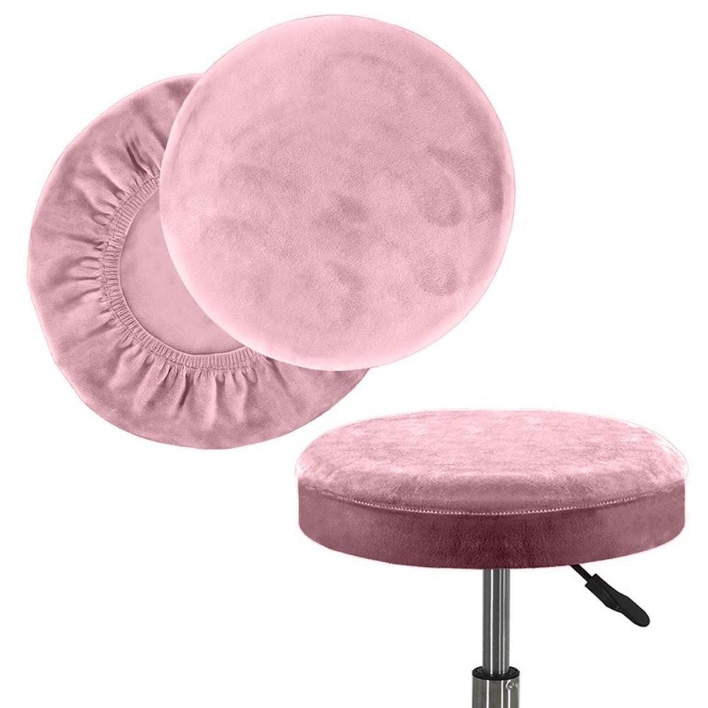 Elastic Bar Round Stool Cover Thickened Seat Chair Slipcover Soft Round Chair Cover