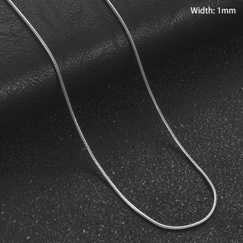 1/1.5/2.4/4mm Collana da Uomo Impermeabile in Acciaio Inossidabile Colore Argento Catena Osso di Serpente Rotonda Accessorio Gioiello in Metallo per Uomo Donna