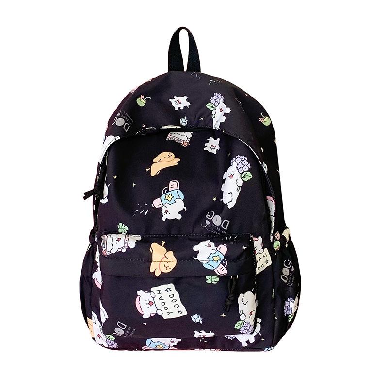 Korean Version of Cartoon Printed Backpack Large Capacity Student Backpack Going Out Travel Bag Junior High School High Value Backpack Men and Women