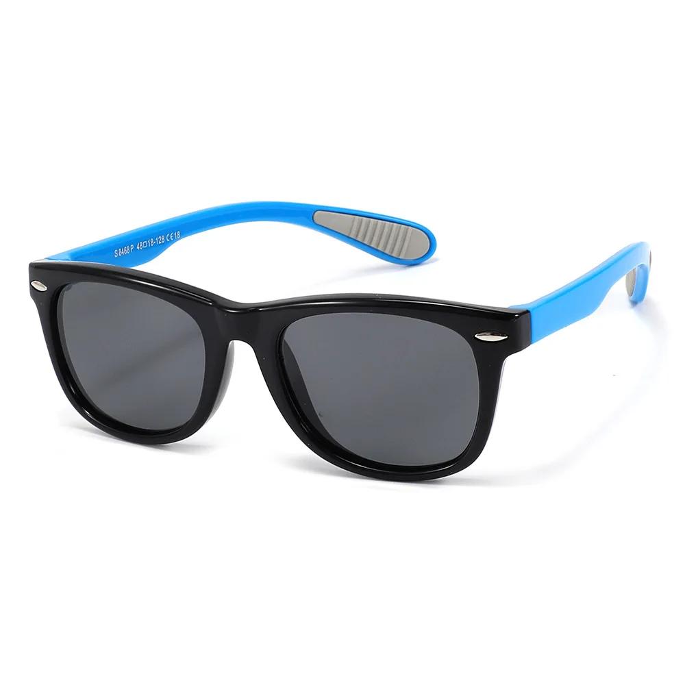 Fashion Square Children Sunglasses Baby Sunshade Silicone TPEE Frame Glasses Girl Boy Outdoors Polarized Shades UV400 3-12 s
