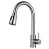 304 Stainless Steel Pull-Out Kitchen Faucet with Rotatable Hot & Cold Feature