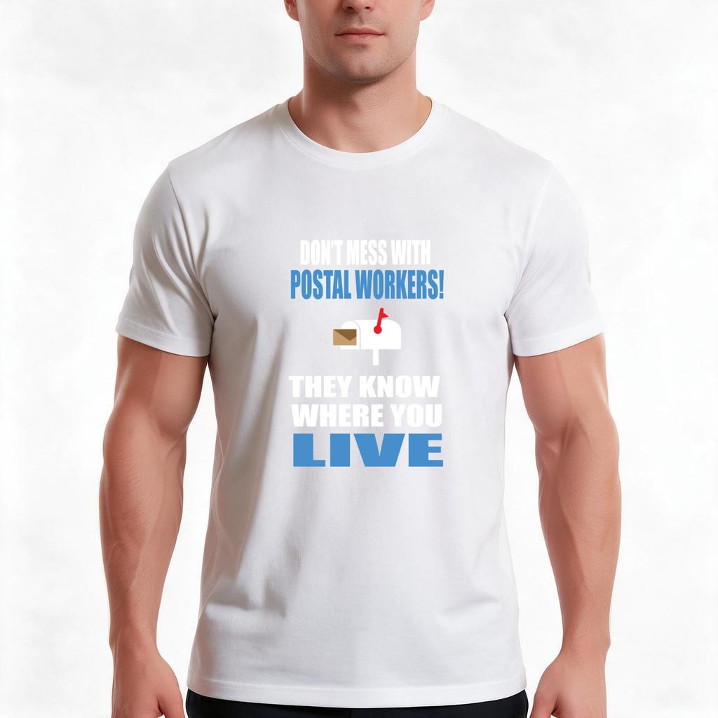 Dont Mess With Postal Workers They Know Where You Live Funny Postunisex Gift Tshirt Summer Casual Cotton Tee Unisex Unisex Unisex