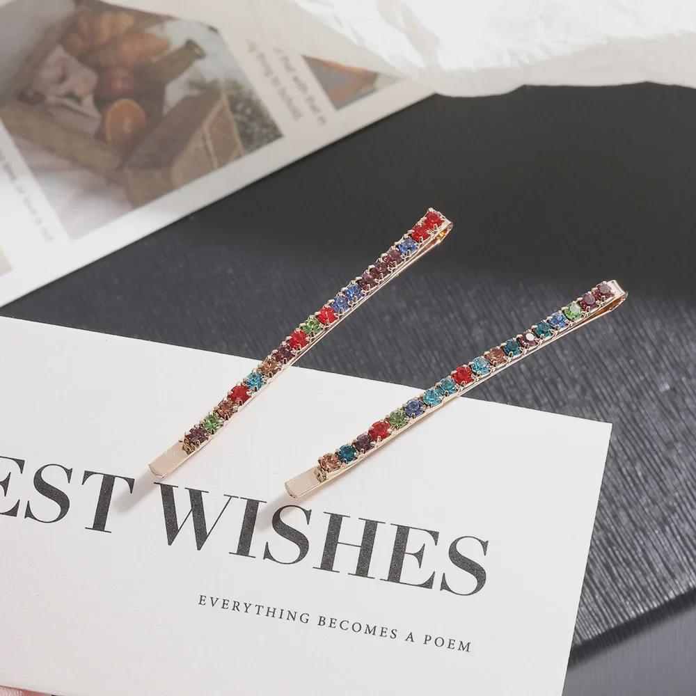 Chic Diamond Row Hair Clip: Elegant and Fashionable High-End Bangs Spring Hairpin