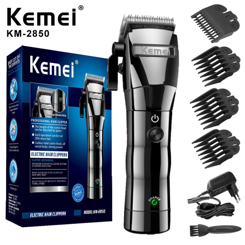 

Kemei-2850, шнуровая и беспроводная машинка для стрижки волос, профессиональный триммер для волос для мужчин, перезаряжаемая электрическая машинка для стрижки бороды, регулируемая