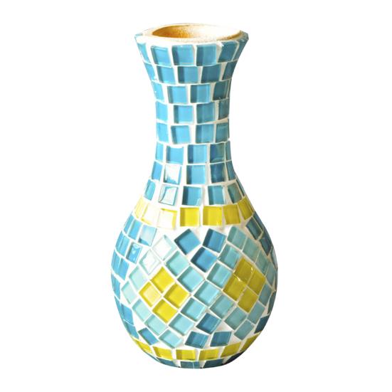 1 Set Handmade Mosaic Vase Kit with Wooden Vase Mosaic Tiles Tools Kids Adults Beginner Handcrafted