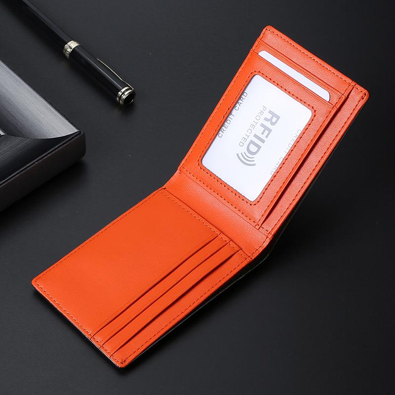 2025 Men's Genuine Leather Mini Wallet RFID Blocking Credit Card Holder Slim Portable Design with Multi-Card Slots Small Dollar Purse