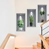 Green Plant Couplet Painting Simulation 3D Photo Frame Wall Sticker Bedroom Living Room Background Wall Sticker Self-adhesive Wall Sticker