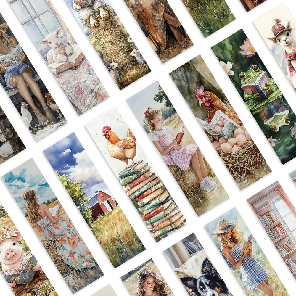 32pcs, rural and pastoral style bookmarks, warm and healing series, perfect for teachers, readers and book lovers, birthday gift