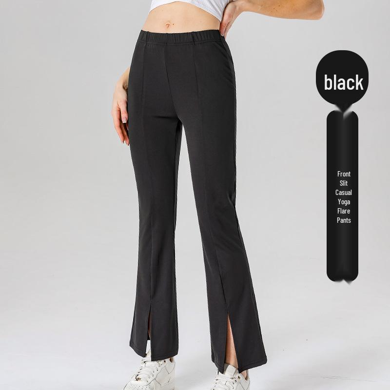 Pantalon de yoga amincissant taille haute micro-évasé pour femme – Style européen et américain élastique