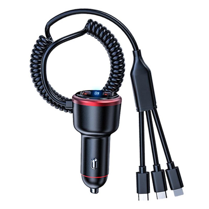

3-In-1 330W Super Fast Car Charger Dual Port Car Charger with 3 Charging Cables Adapter for 12V-24V Car