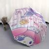 My Melody & Kuromi Sanrio Cartoon Cartoon Umbrella, Portable 3-Fold Compact Umbrella, Suitable for Camping, Hiking and Travel, Ideal Easter Birthday G