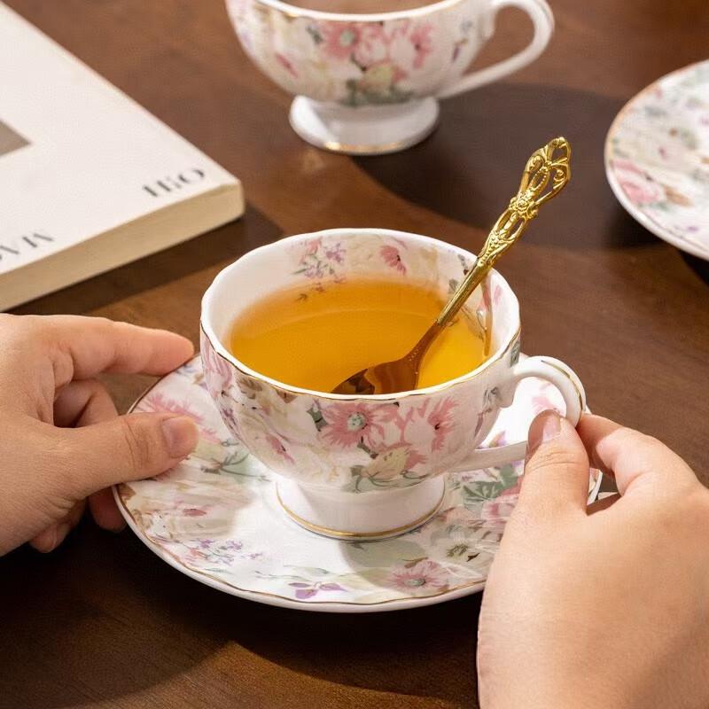 Shangqi Floral Retro British Coffee Cup Set