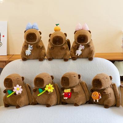35Cm Kapibara Peluş Sırt Çantası Kawaii Peluş Bebek Kürk Çanta Çocuk Çantası Omuz Çantası Mini Sırt Çantası Çantalar Arkadaş İçin Hediyeler