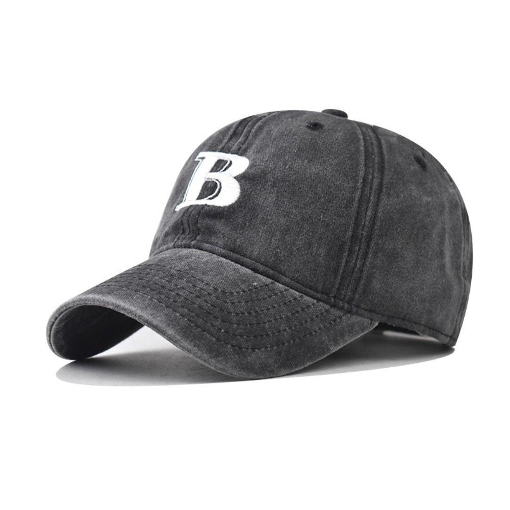 Vintage Peaked Hats Embroidered B Snapback Caps Adjustable Dad Tucker Hat for Men Women