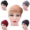 Women Rose Flowers Decor Beanie Cap Snood Hat Fashion Headwrap Headwear Gift