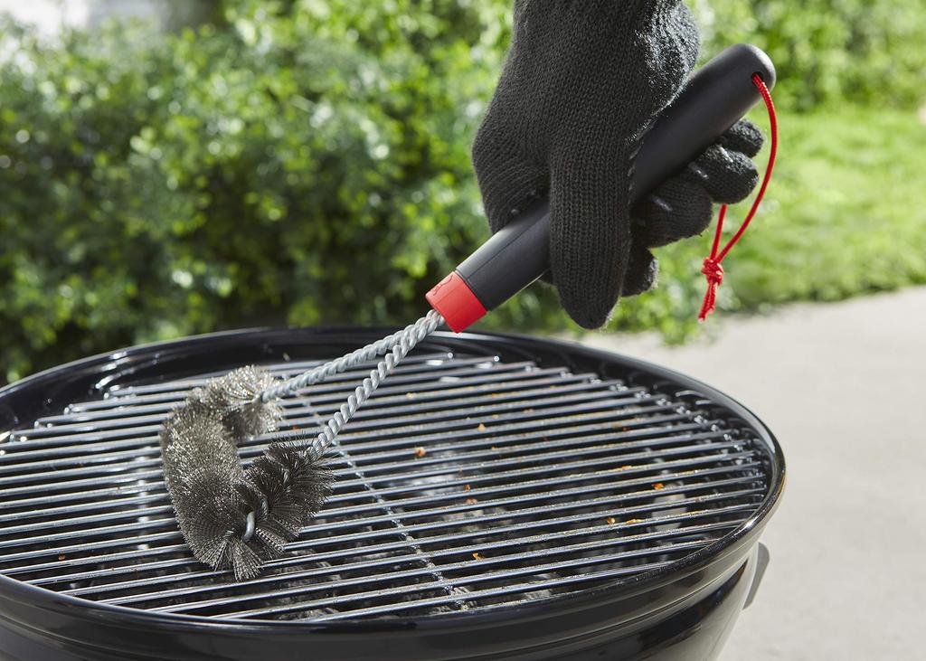 Weber Grill Brush for BBQ Warranty 3-Sided 30cm, Grills, Black, Small, 2-Year