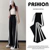 Women's Spring/Summer Plus Size Slimming Wide-Leg Straight Pants - Trendy High-Street Loose Casual Floor-Length Design