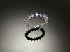 Wooing 4-Prong 3Mm Silver Compass Layering Ring Purple Amethyst Stone