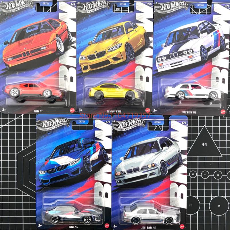 AAAOQ1 Hot Wheels Bmw Set 2025 Silver Series M1 M2 M3 M4 M5 1:64 Scale Die-Cast Model Vehicle Cars Unopened Grt01 Collection Mdoel Toys