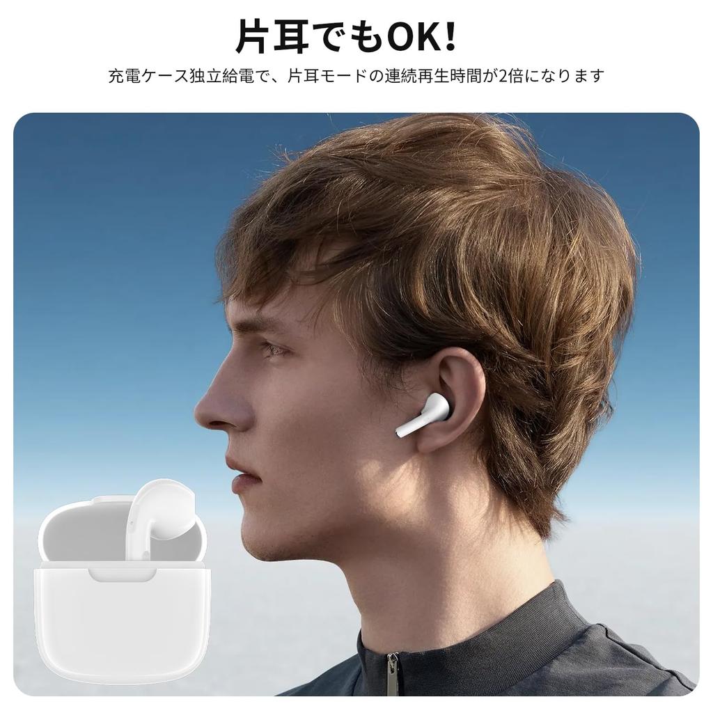 Design Bluetooth Wireless Earbuds with Touch Auto Sound Quality Deep Low 13mm 4 Hours of Continuous Single Ear Noise Cancelling for and School