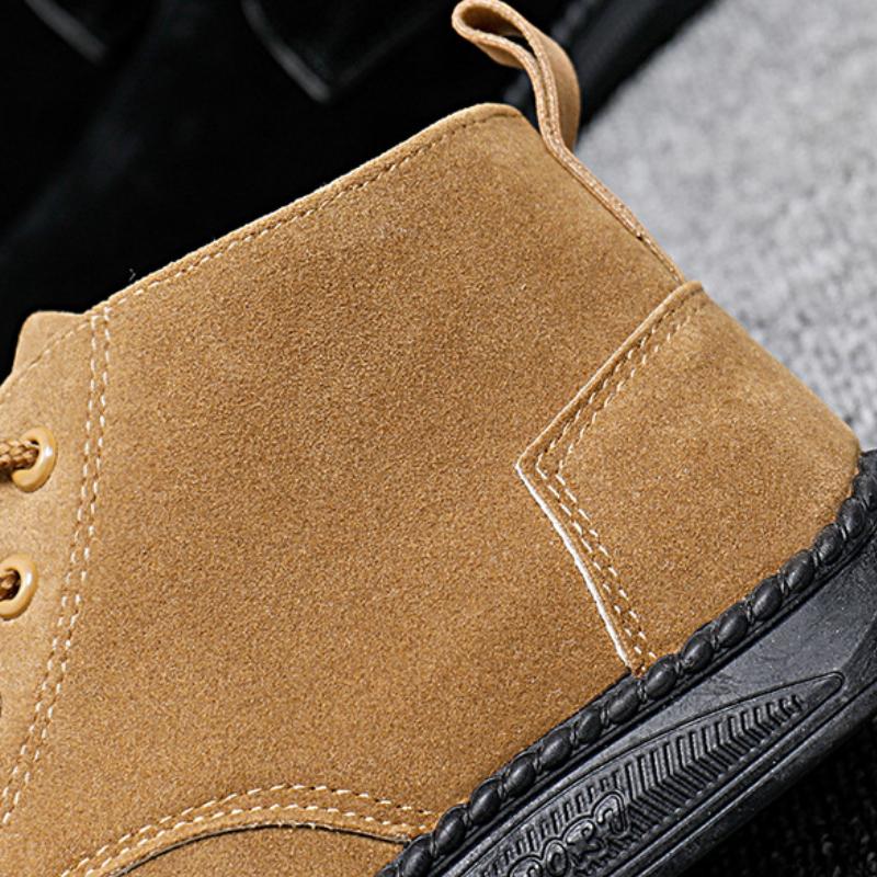 Fashion Men Shoes Luxury Suede Men Chelsea Boots 2025 New Comfortable Lace Up Ankle Boots Outdoor Casual High Quality Men Boots