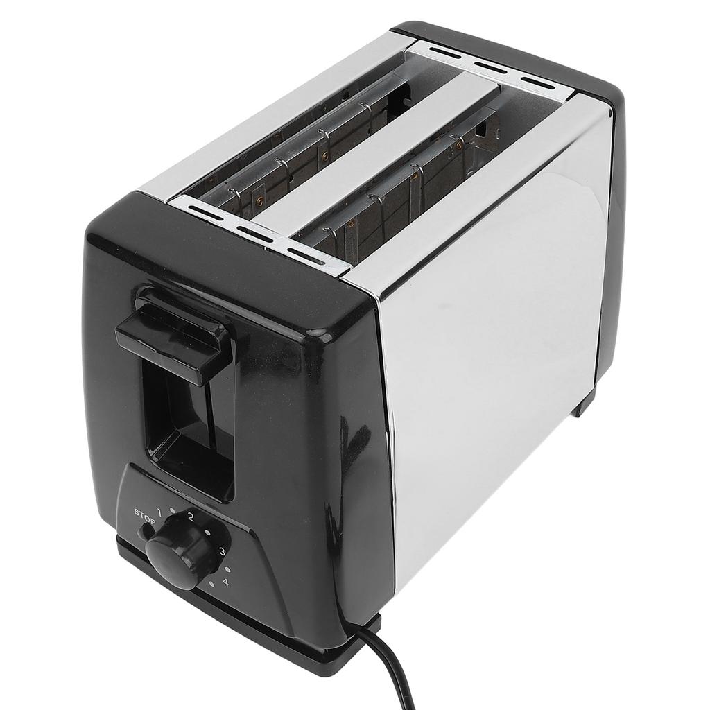 Compact Bread Toaster Portable ABS and Stainless Steel Wide Slot 2 Slice Toaster for Home