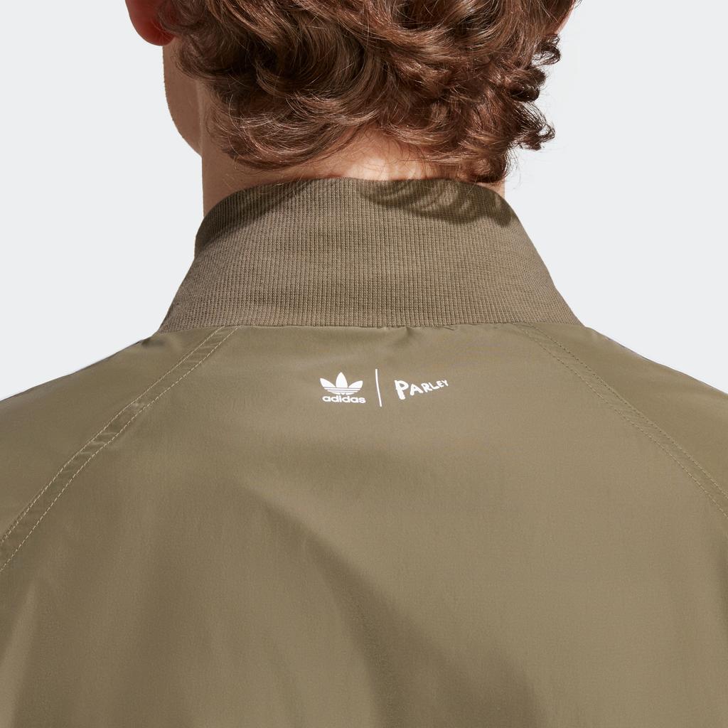 Adidas Originals Adicolor Parley Track Top With Side Stripe Logo Embroidery Men Tops Olive-Green HS2089