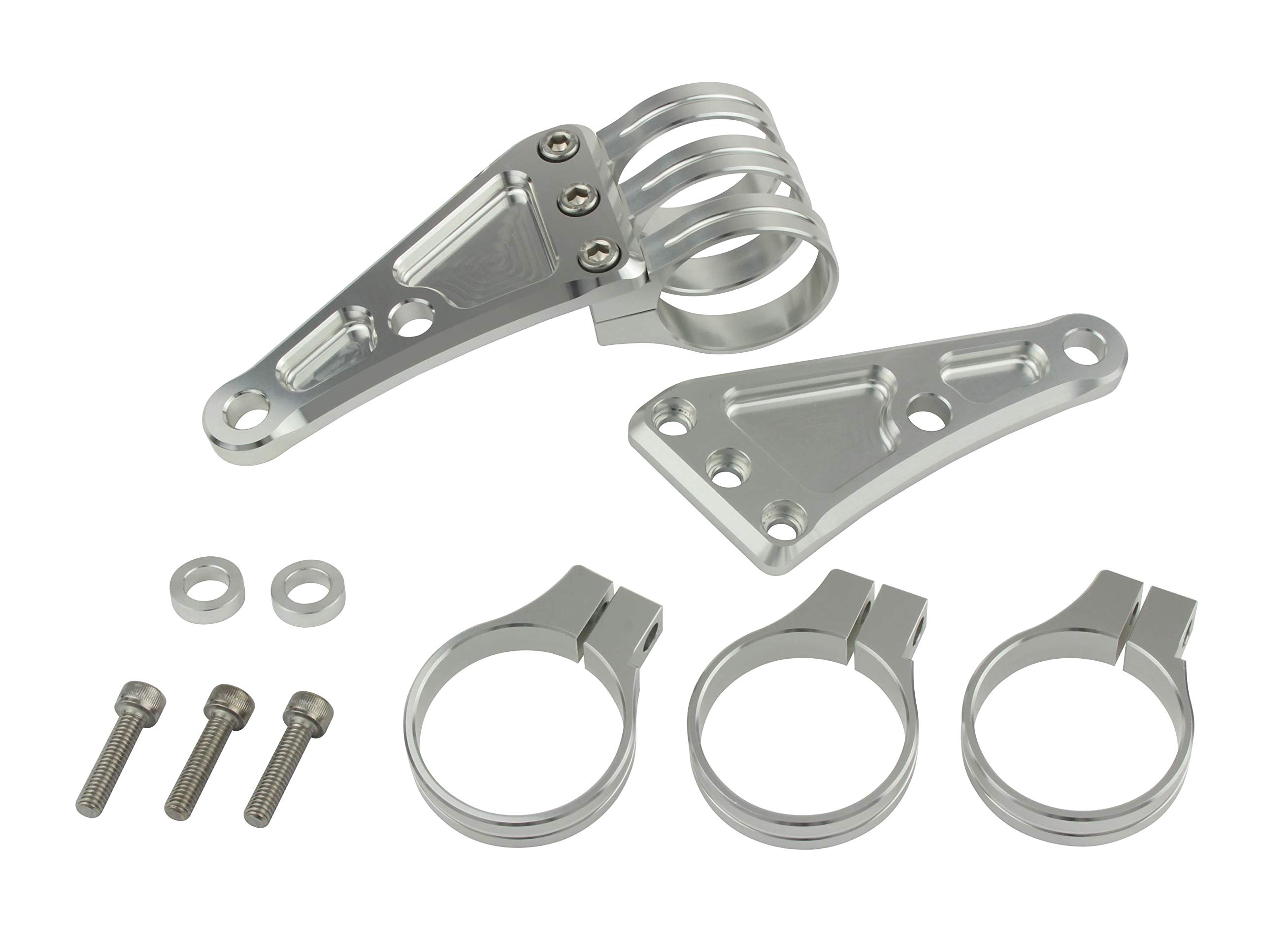 

POSH FAITH принадлежности для мотоциклов обработанные длинные фары 3 круга зажимного типа вилка диаметр 43 мм серебристый 032048-33