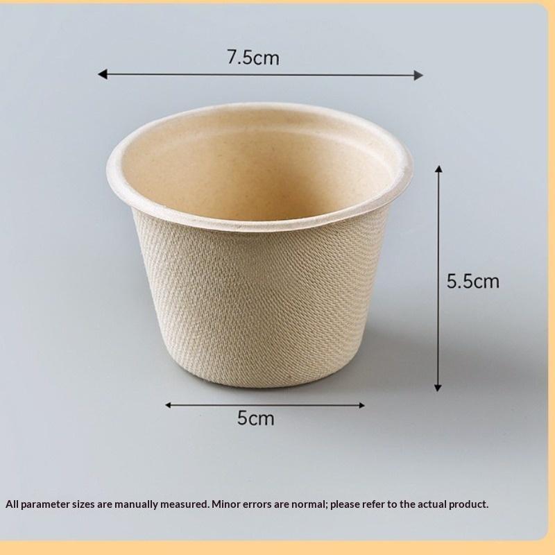 50PCS Eco-friendly Degradable Disposable Mesh Red Dessert Pulp Light Food Paper Bowl Wholesale 5OZ Ice Cream Small Paper Cups